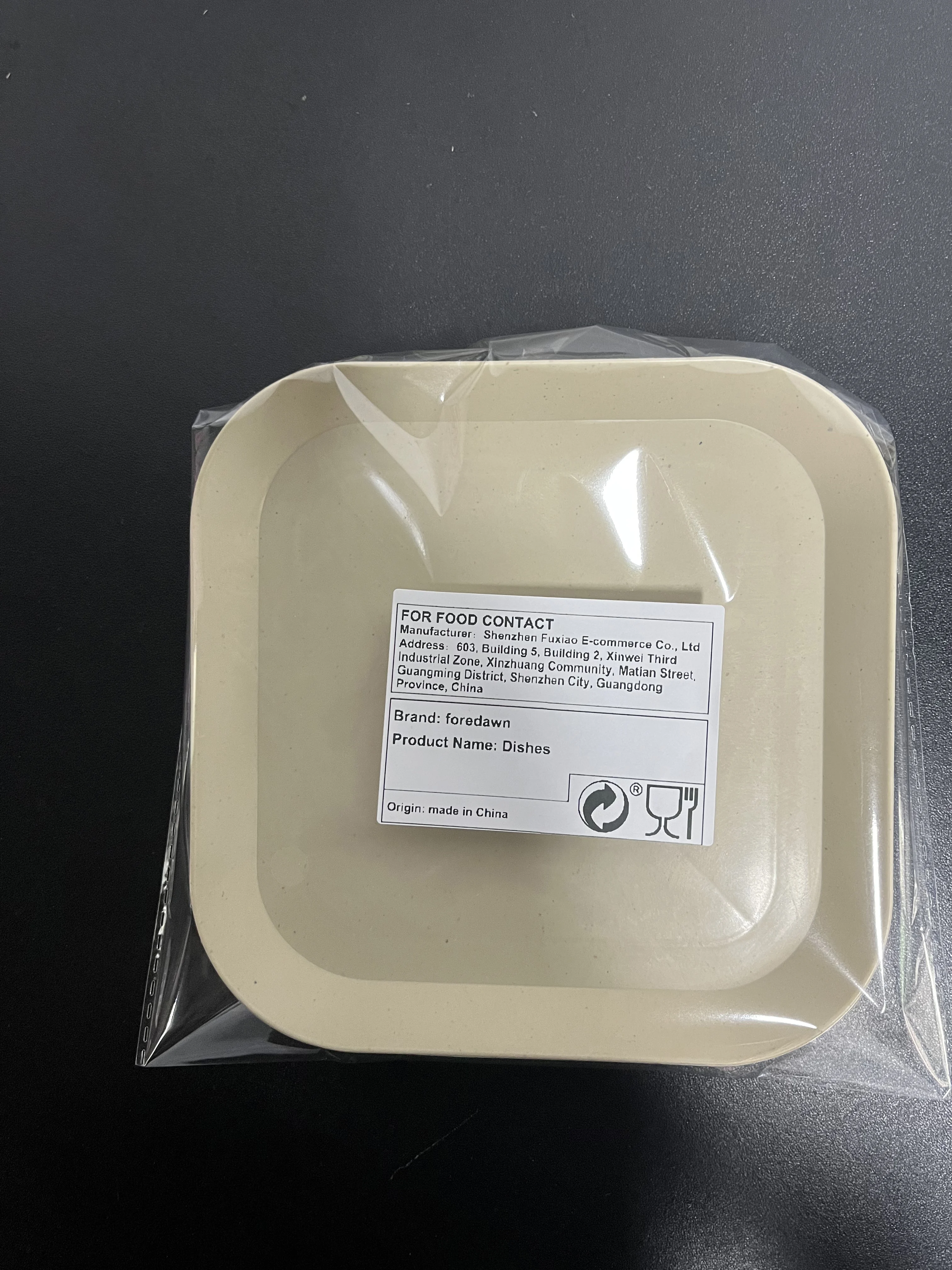 foredawn 9Pieces Dessert Plate Pure Natural Wheat Square Snack Straw Bowl Sauce Seasoning Dish Degradable ECO-friendly Tableware