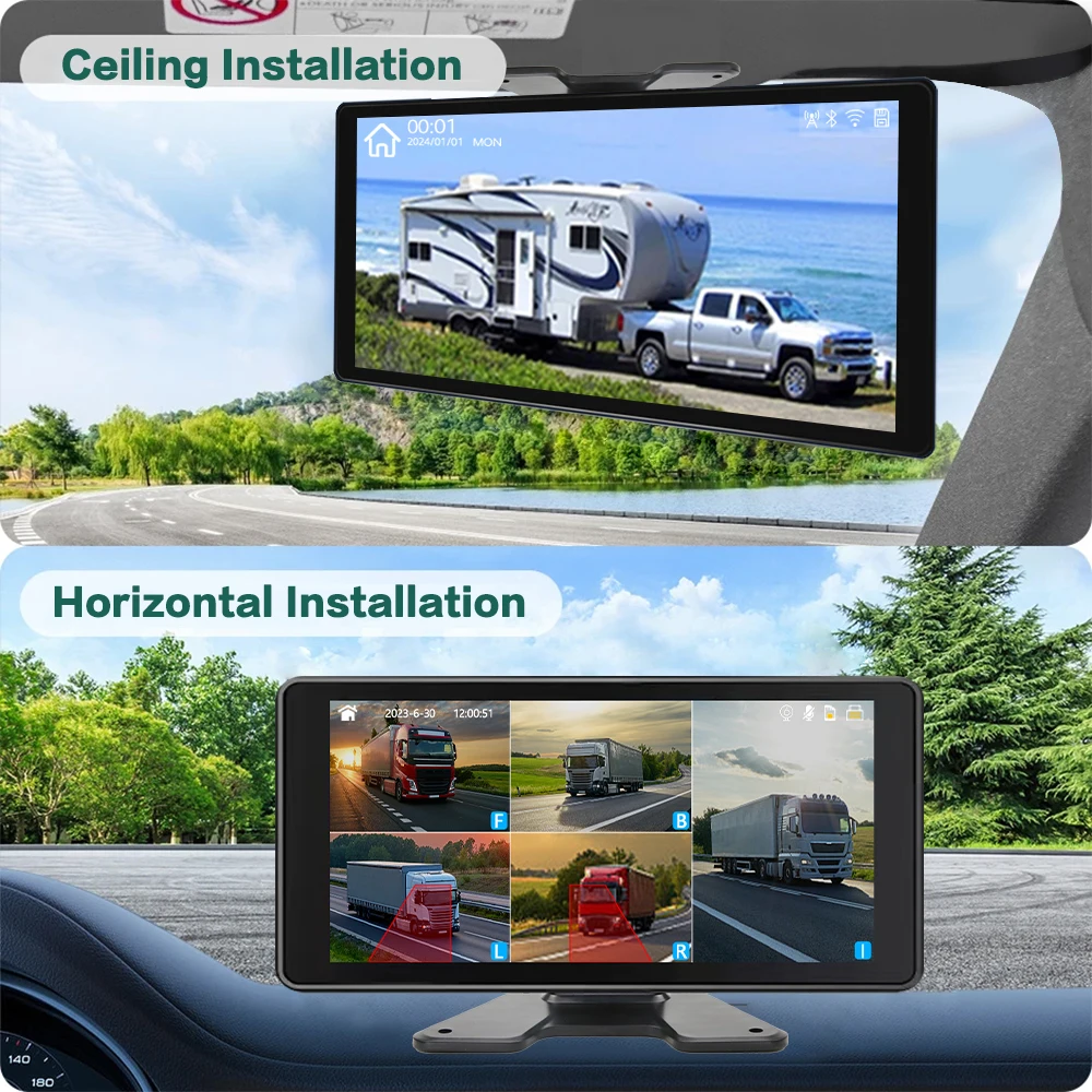 10.36 بوصة 5 قناة شاحنة نظام مراقبة الكاميرا BSD إنذار MP5 شاشة تعمل باللمس DVR مسجل فيديو السيارة AHD 1080P كاميرات عكسية