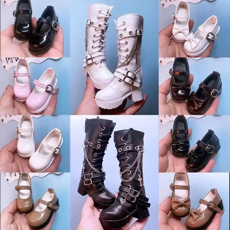 Botas de neve para boneca bjd, 45cm, vestido de trabalho, botas longas 1/4bjd, estilo academia, uniforme, sapatos de couro, sapatos mary jane