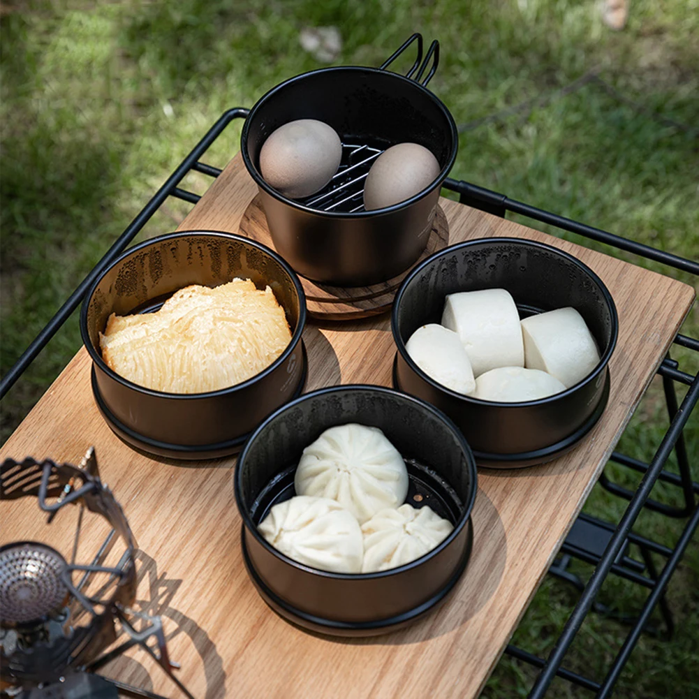 1pcsOutdoorCampingSteamerStainlessSteelWithTitaniumCoating