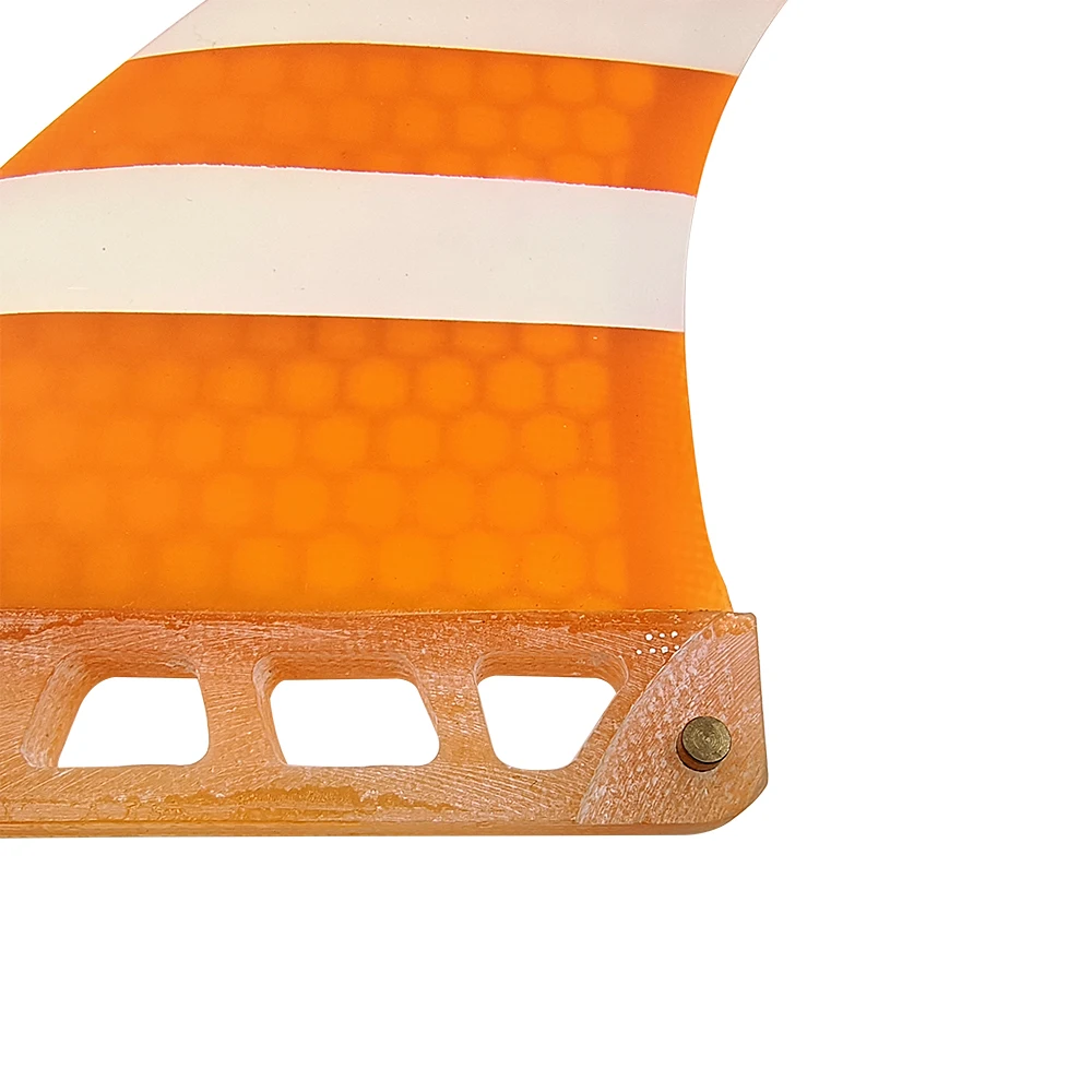 Longboard Fin With Screw 6inch Single Fin Centre Surfboard Quilha Sup Board Paddle Board Honeycomb Fibreglass Orange Surfing
