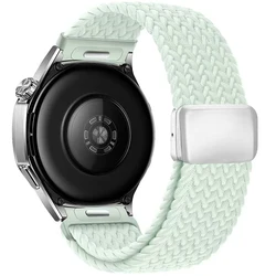 Magnetic Nylon Strap - Adjustable 20mm/22mm Wristband Bracelet - Width 20mm (Light Green)
