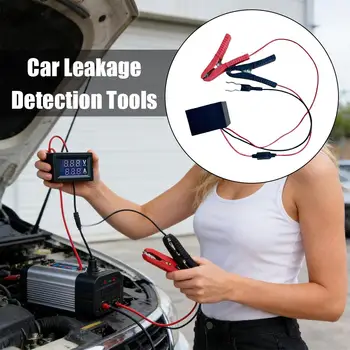 Strumento per il rilevamento di perdite auto, tester per corrente parasitaria batteria con display di tensione e corrente, rilevatore di corrente nascosta, strumento diagnostico.