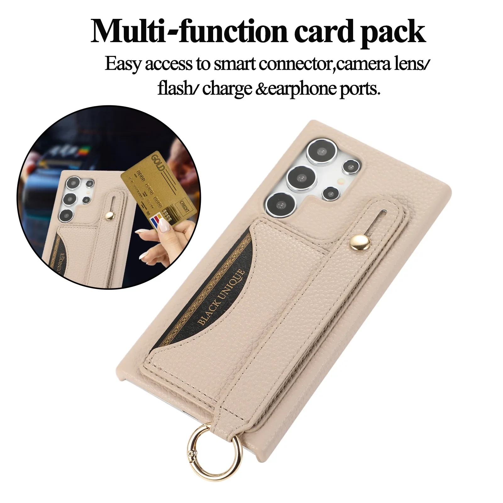 Wrist Strap Crossbody Phone Case with Card Holder