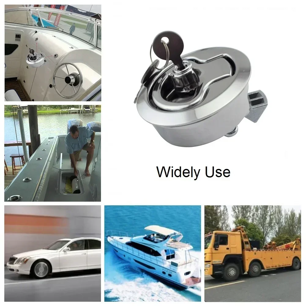 2inch Zinc Alloy Round Bass Boat Cam Locker Door Latches Slam Latch With Key For Marine Cabinet Hardware Storage Compartm