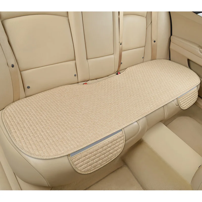 Linen Car Seat Cover Front Rear Summer Flax Chair Cushion Protector Mat Pad Car Universal Auto Interior Styling Truck SUV Van