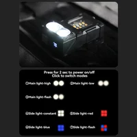 כלי עבודה נייד טקטי עם תאורה מיני LED לטיולים בחוץ, מחנאות וטיולים בשטח, רצועת גב לתיק עם קליפס, טעינה באמצעות USB 2