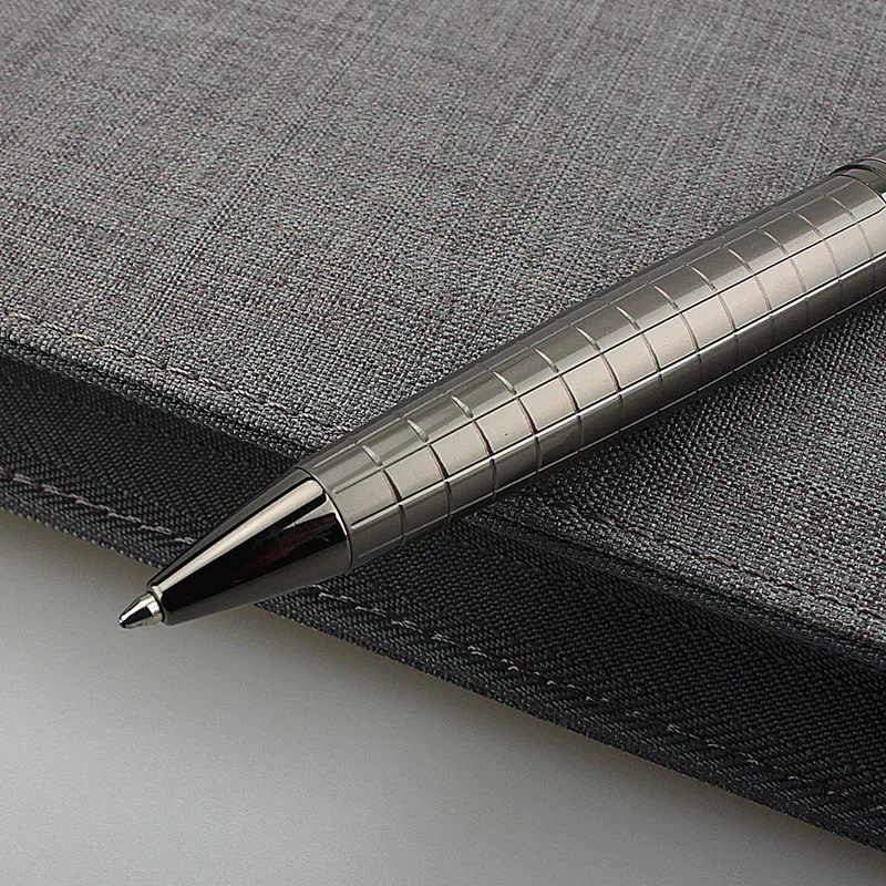 Luxury High Quality Stationery for School Student Pen Metal Lattice Engraving Technology Ball Point Pen Office Supplies