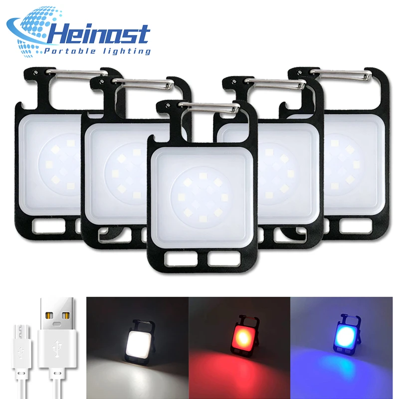 

Multifunctional Mini Glare COB Keychain Light USB Charging Emergency Lamps Strong Magnetic Repair Work Outdoor Camping Light