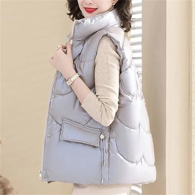 

Жилет для матери короткий жилет яркий пуховой стеганый жакет осенне-зимнее пальто модный жилет M995