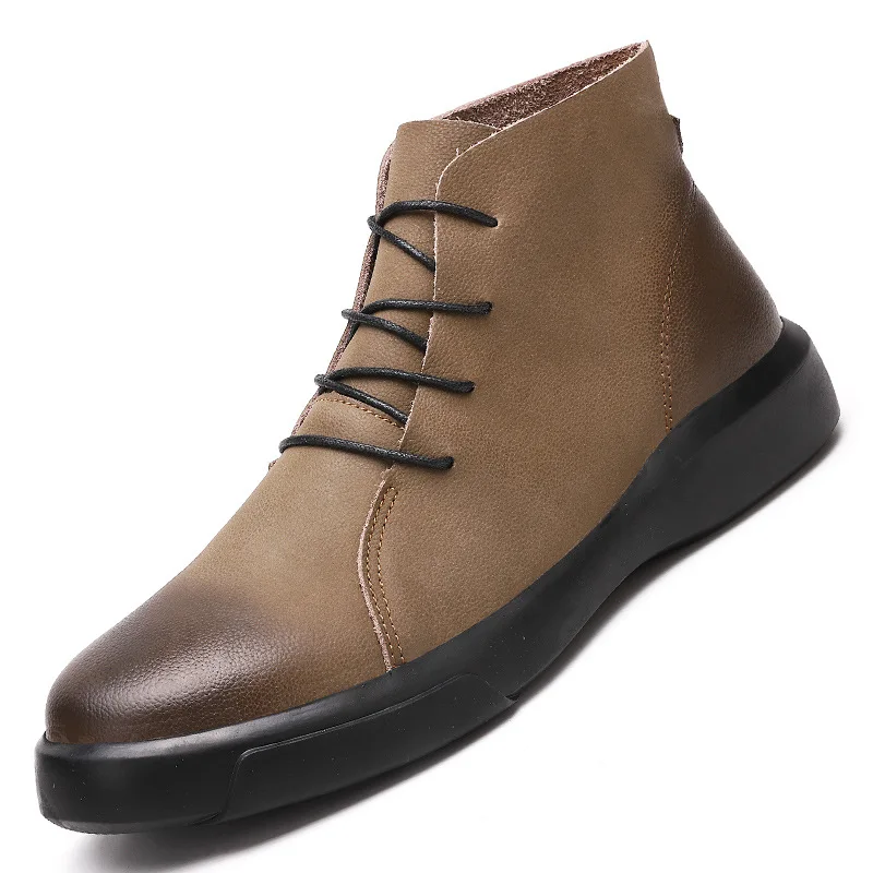 

Winter Boots Men Genuine Leather Ankle Boots Top Quality Warm Snow Boots Men Fashion Boots Chaussure Homme 38-48 yui89