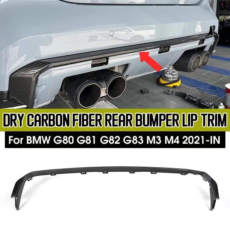 

OEM Style Car Styling Dry Carbon Fiber Rear Bumper Trim Lip Diffuser Strip Protect Cover For BMW G80 G81 M3 G82 G83 M4 2021-IN