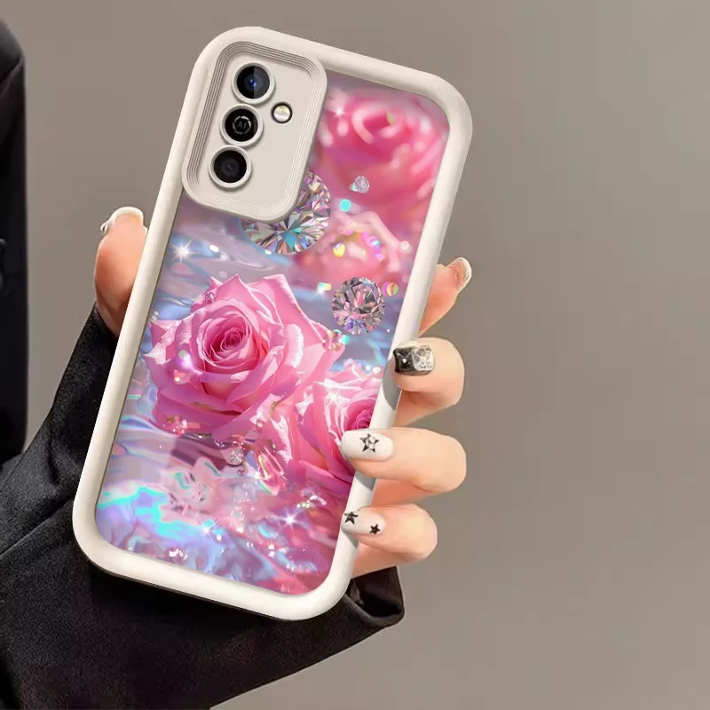 Elegant Butterfly & Pink Rose Phone Case - Luxury Romantic Floral Design, Soft Protective Cover
