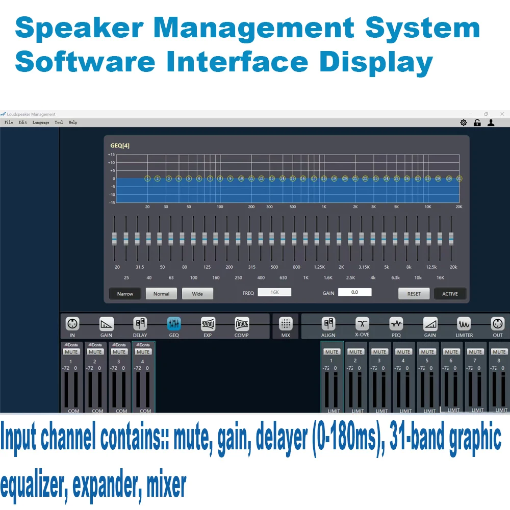 Paulkitson Professional Audio Processor 4 In 8 Out With Dante Network Dps Digital Audio Processor Fir Speaker Management System audio interface audio processor
