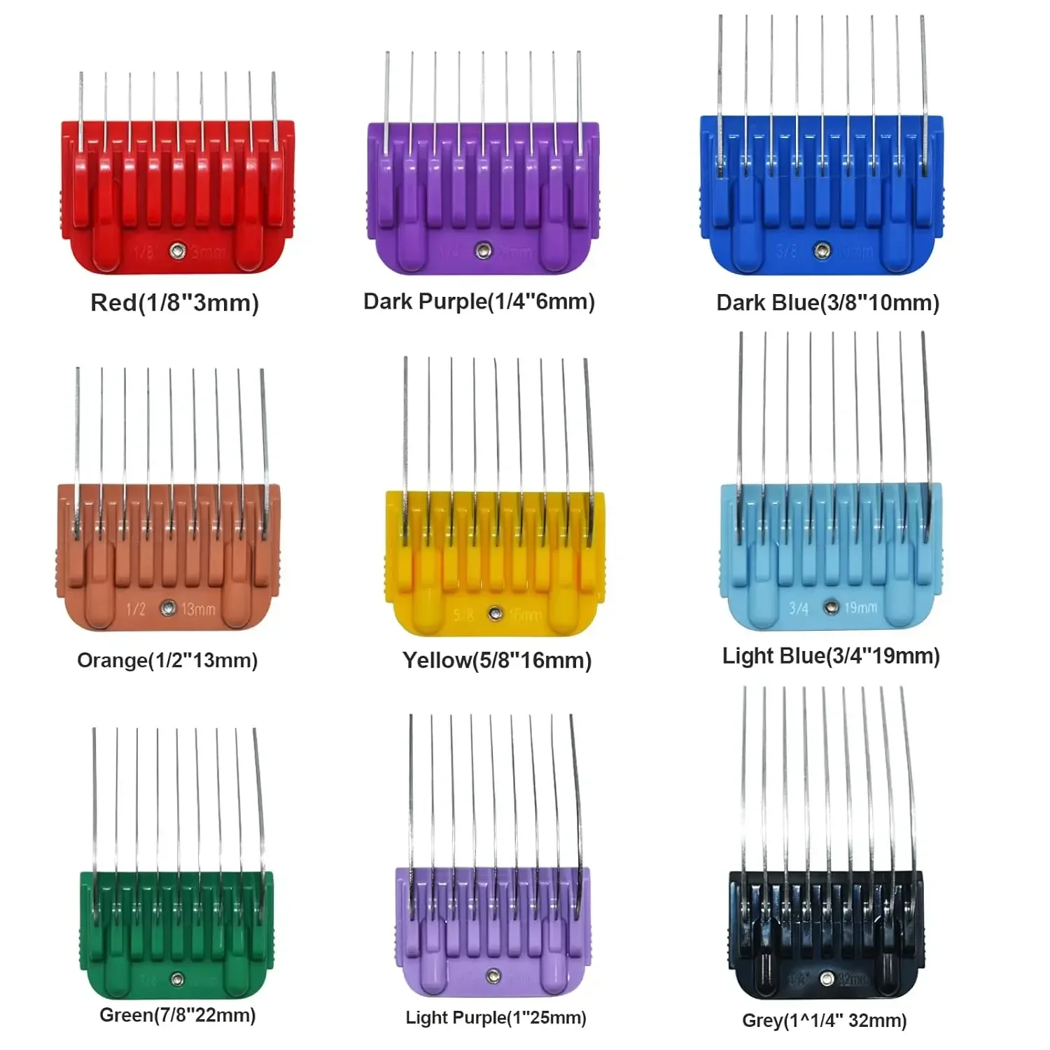 Animal Metal Comb set 9pc For Andis, Oster A5, Wahl KM Series dog/pet Clipper Detachable blade (only for size 10#/15#/30# blade)