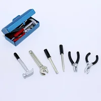 1/12 Doll House Miniature Alloy Repair Tools Simulation Toolbox Model Toys for Mini Decoration Dollhouse Accessories 1