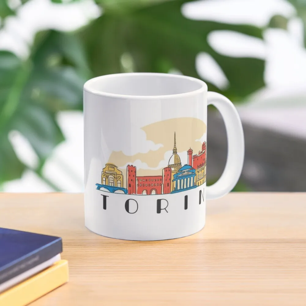 

TORINO SKYLINE Coffee Mug Cold And Hot Thermal Glasses Coffe Cups Personalized Mug Original Breakfast Cups