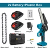 6 Inch Mini Electric Chain Saw With Spare Chain Rechargeable  Handheld Pruning Chainsaw Woodworking Electric Saw Cutting Tool 6