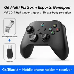Universal Wireless Game Controller with Hall Effect Joystick and Cloud Gaming Support (G6 Black Pro)