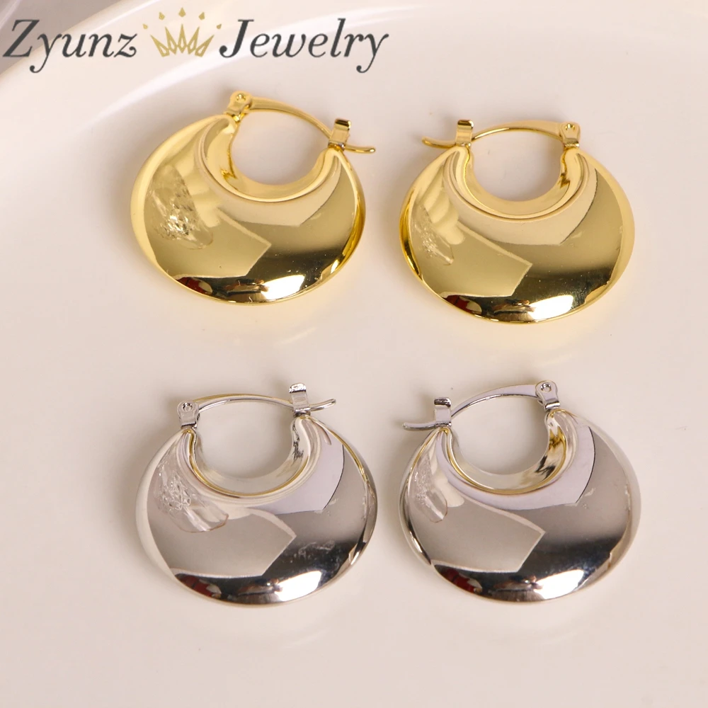 

5 Pair, Chunky Stainless Steel Earrings For Women Thick Dome Drop Huggie Hoop Earrings Rock Punk Gold Color Half Circle Piercing
