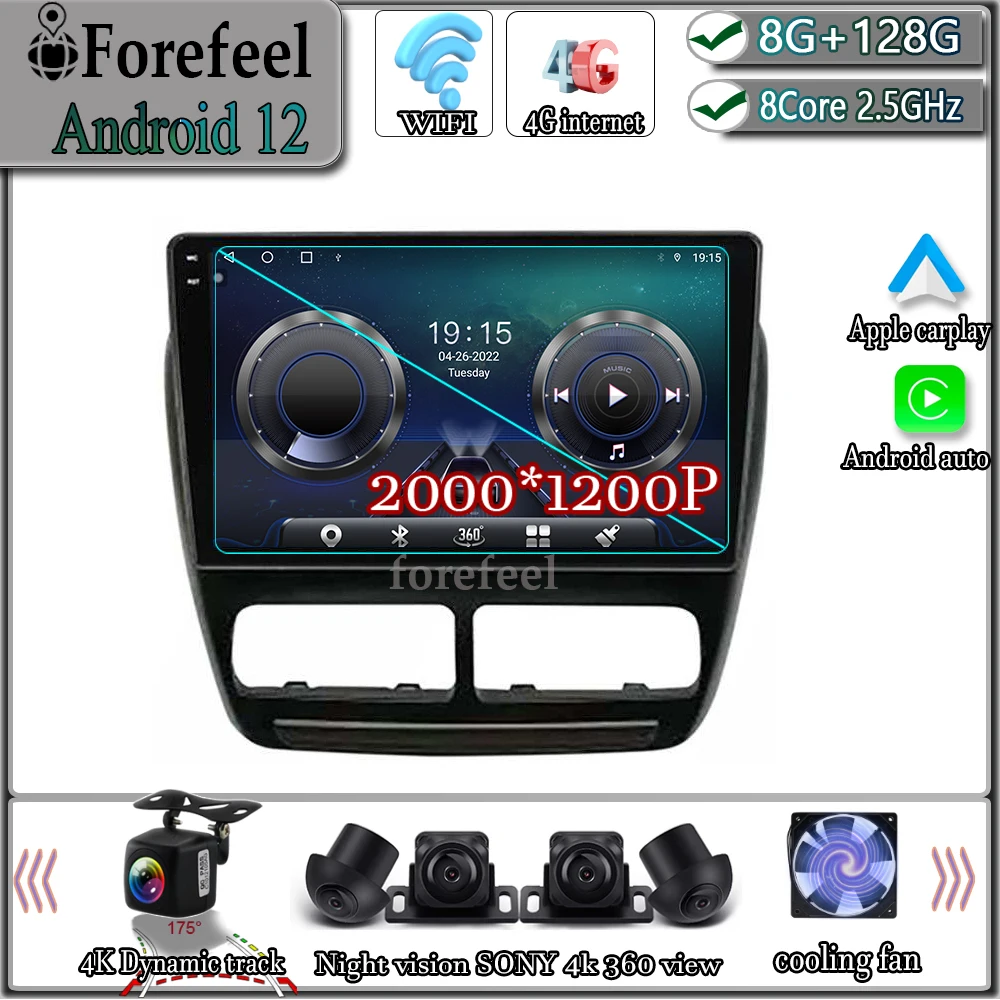 Android 12 Per Fiat Doblo 2015 Navigazione Multimediale Gps Video Autoradio Player Car Stereo Carplay Monitor Radio Screen Tv