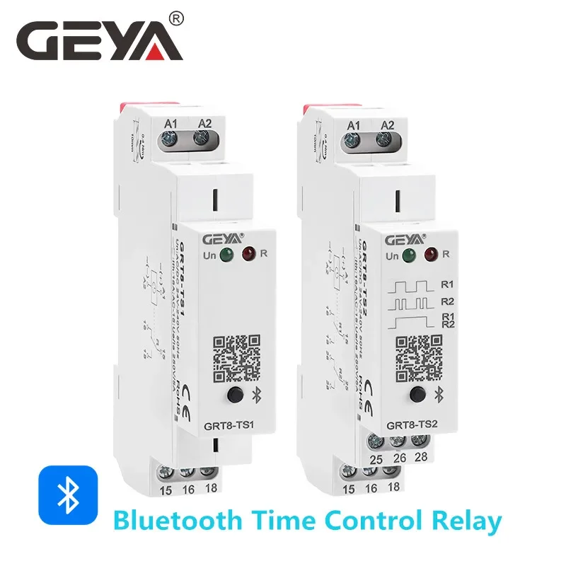 GEYA GRT8-TS Phone Bluetooth Android APP Bluetooth Timer Relay Remote Control Timer Switch 16A AC/DC24V-240V