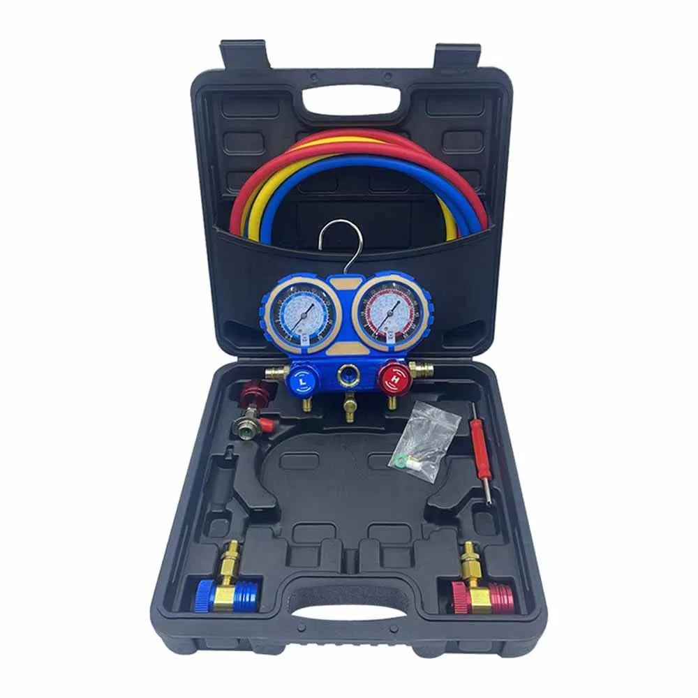 

Automotive Air Conditioning Refrigerant Filling Gauge set, Refrigerant , Dual Valve Pressure , Maintenance And Fluorine Tool