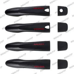 Matte Black Car Door Handle Trim Protectors - Durable Exterior Covers (Black)