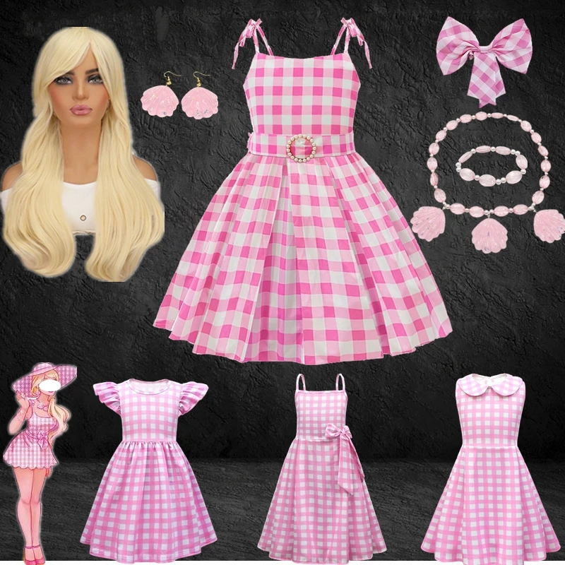 Cosplay Fantasia Cute Blue Plaid Hat Dress 2023 main image 1