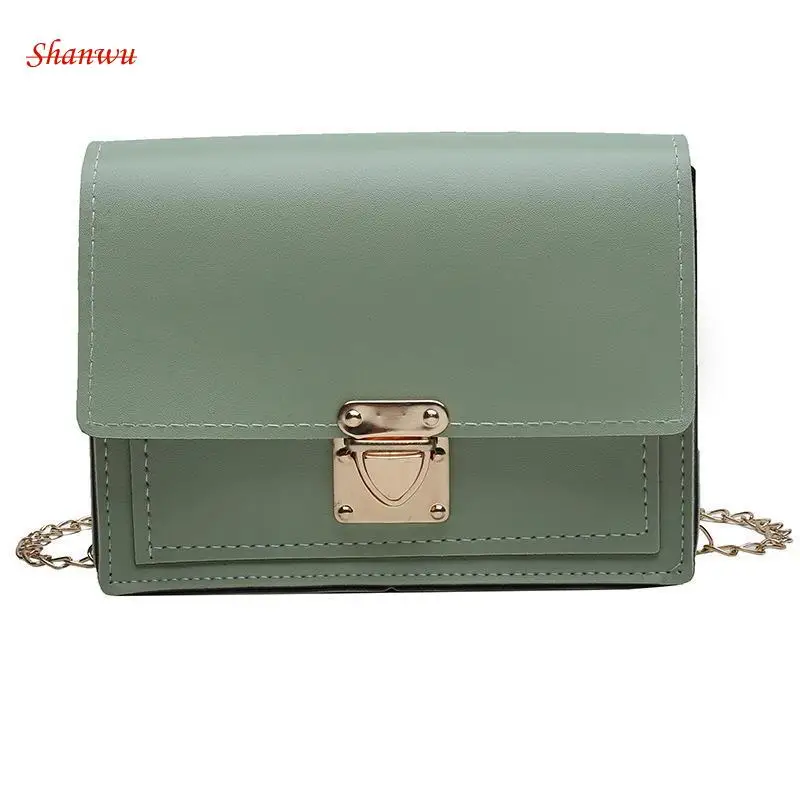 

Women's Bag Fashionable and Western Style Insert Lock Chain Small Fresh PU Single Shoulder Crossbody Bag Small Square Bag