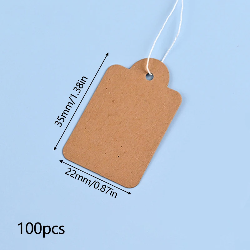 Price Label Stickers Kraft Paper Tags 100Pcs Rectangular Price Label Tags