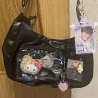 Filles bricolage femmes Y2K Harajuku sacs d'école coréen Transparent Ita sac école bandoulière Anime plaque d'affichage sac à main jouet 3