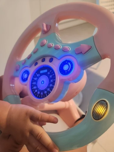 Infant Shining Eletric Simulation Steering Wheel Toy with Light Sound Kids Early Educational Stroller Steering Wheel Vocal Toys photo review