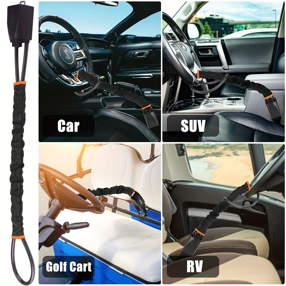 All-in-one Universal Anti-theft Device for Car Steering Wheel Safety Belt Buckle Steel Cable Steel Wire Rope