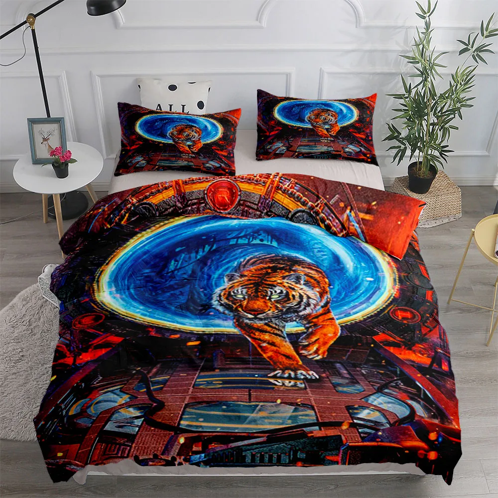 

3D Tiger Duvet Cover Set King Queen Full Double Twin Single Bed Linen Set