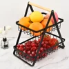 Fruit Metal Basket Fold Household Fruit Basket High-capacity Simplicity Beautiful Antirust Removable Kitchen Vegetable Basket 2