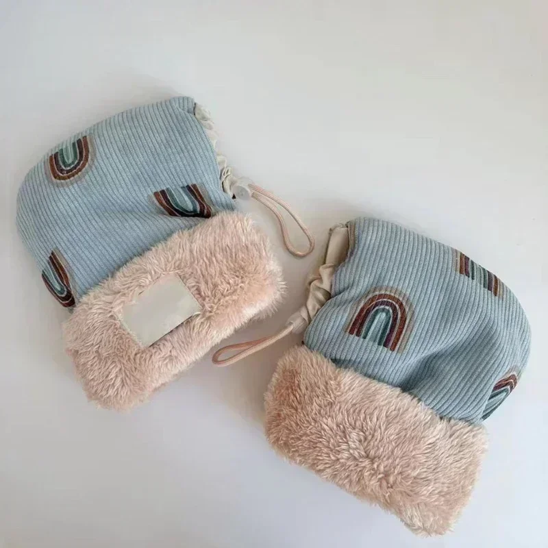 Windproof Infant Stroller Gloves Children's Outdoor Sports Mittens Cartoon Printed Hands Warmer Scooter Accessory for Winter 6