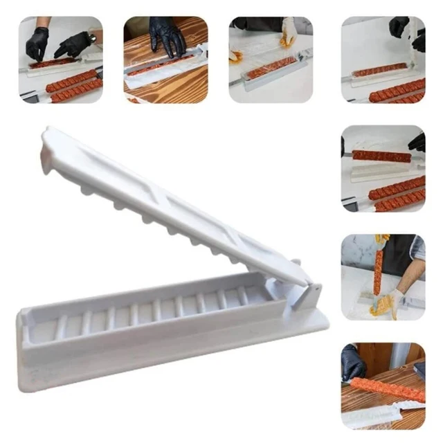 Bbq Hús Nyárs Gyártó Műanyag Grill Kebab Sajtócsillapító Újrahasznosítható Barbecue Stringer Box Machine Konyha Kiegészítők