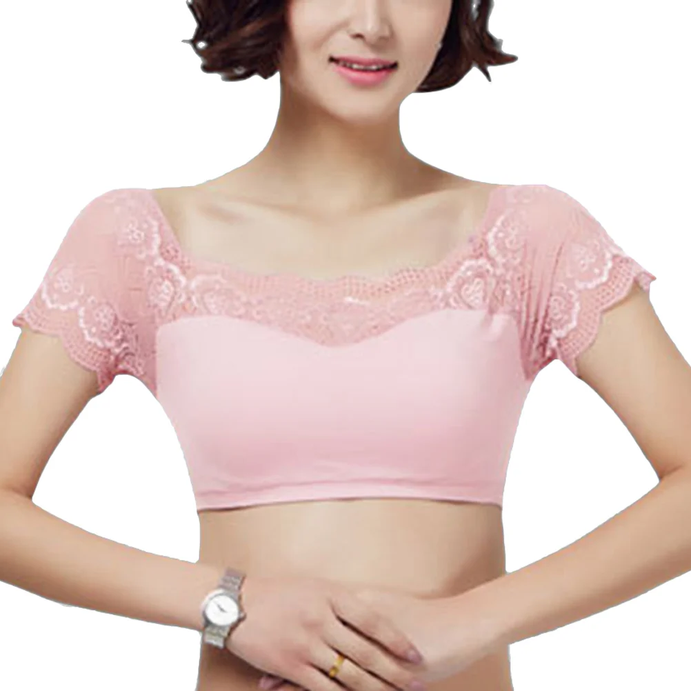 

Padded Bralette Ladies Sports Yoga Seamless Crop Vest for Women Girls (Pink)