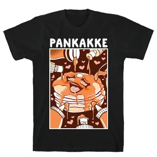 Kawaii Pankakke Graphic футболка унисекс повседневные свободные топы с коротким рукавом Милая одежда Haraguku мультфильм аниме рубашка уличная одежда