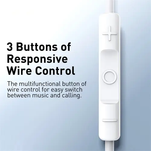 Baseus H17 3.5mm Wired Earphone with Microphone Wire-controlled in-ear Headphone For Music Sport In Ear Monitor Earbud Headset - Image 4