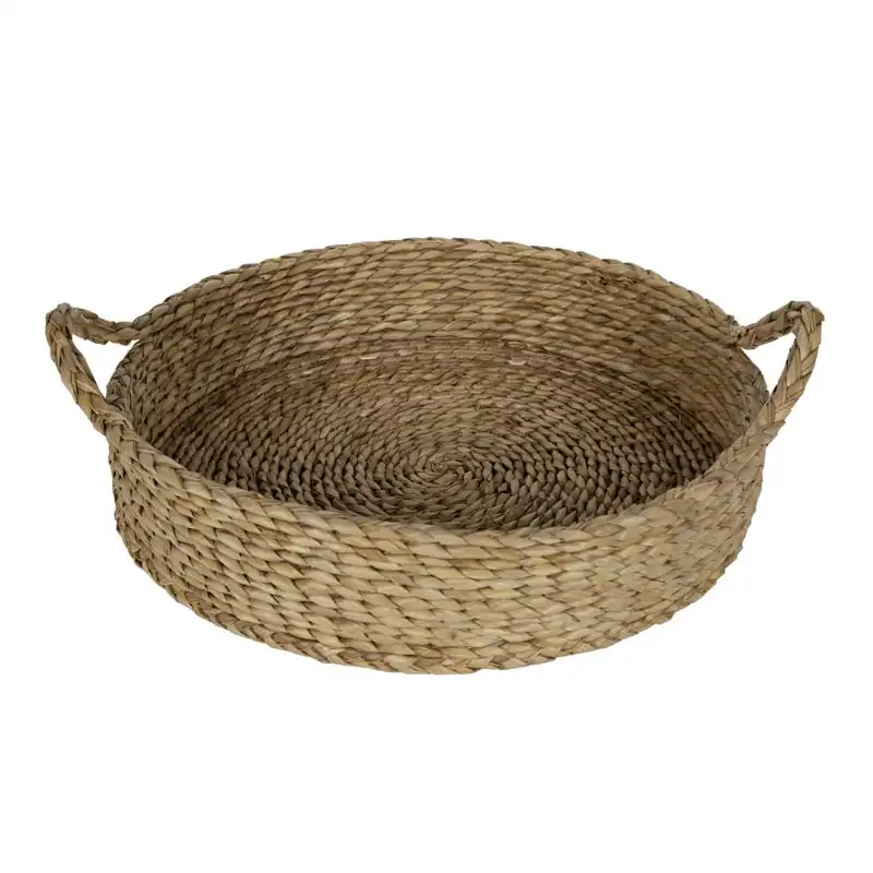 

Round Natural Colored Water Hyacinth Woven Tray White tray Glass tray Ceramic tray Baloondog tray Black tray Rattan tray Wood fo