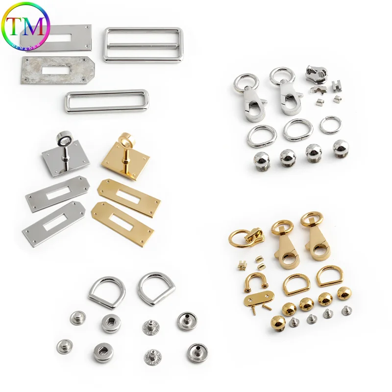 Gold Stainless Steel Metal Clasp Wholesale Bag Twist Turn Lock a Set of Locks Kit For Woman Handbags Purse Hardware Accessories