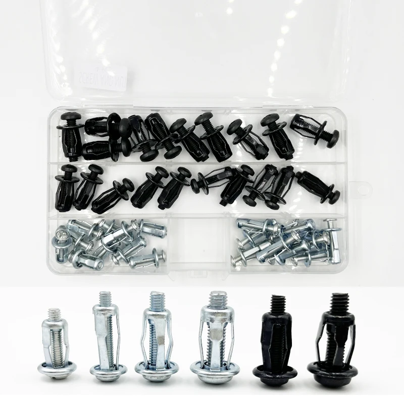 Jack Nuts Rivet Lock Screw Nut M4 M5 M6 Expansion Clamp Petal Rivet Lock Nut Bolt Steel Petal Fixed License Plate Car Screw screw bolt nut set expansion plugs
