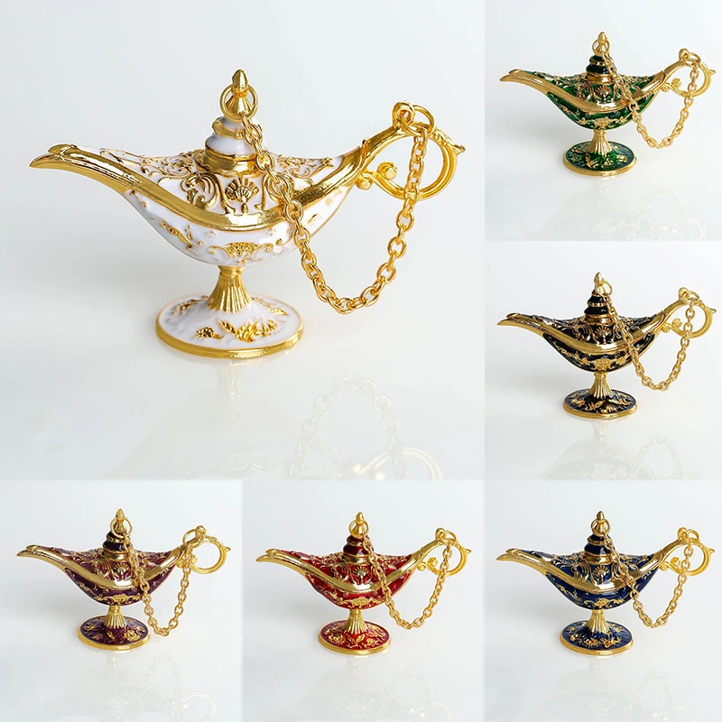 Wishing Lamp Aladdin Lamp Ornament Vintage Palace Style Russian Home Festival Dinner Table Decor Crafts