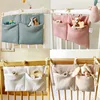 Crib Organizer Cot Caddy Bed Storage 2 Pockets Bedside Hanging Diaper Nursery Organizer for Diapers Toys Clothing 2