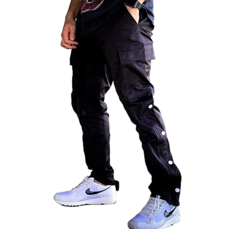 black sweatpants Cargo Pants Men 2021 Kanye Hip Hop Streetwear Jogger Pant Velcro Trousers Gyms Fitness Casual Joggers Sweatpants Men Pants roots sweatpants
