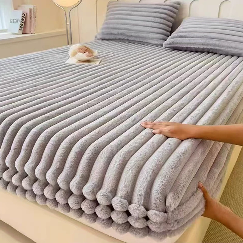 Thickened Keep Warm Autumn Winter Fitted Bed Sheet Set or Only 1 Pcs Fitted Sheets Queen Soft Thicken King Size Mattress Cover