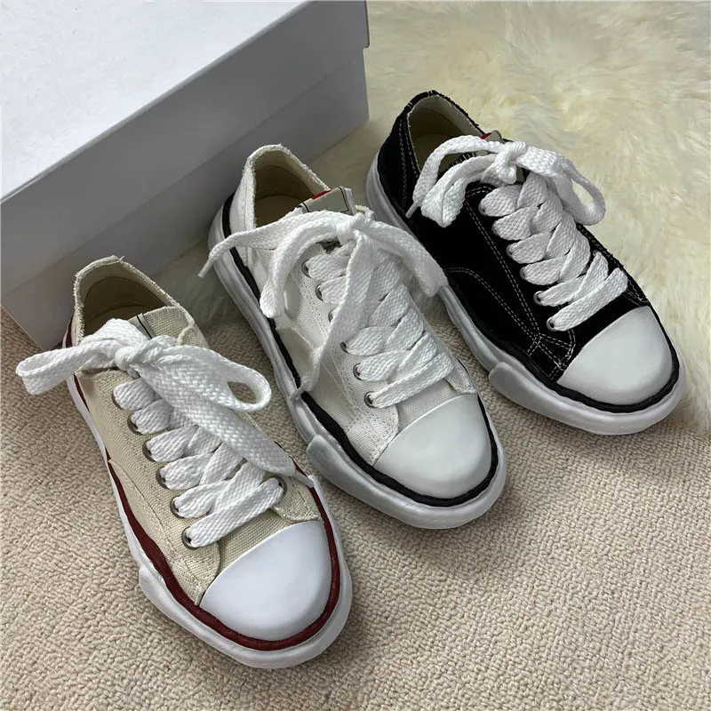 

New High Street MMY Canvas Shoes Dissolve Sole Mihara Lace-up Men Women Casual Shoes Yasuhiro Couple Board Shoes Sneakers
