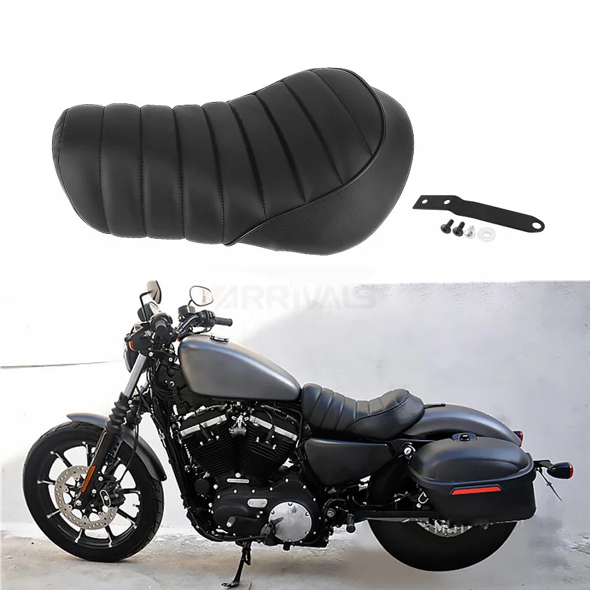 Motorcycle Black Front Rider Driver Solo Seat Cushion For Harley